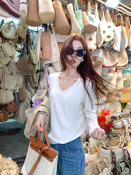 【149元任选2件】现货！ 韩系V领长袖针织衫 商品图8