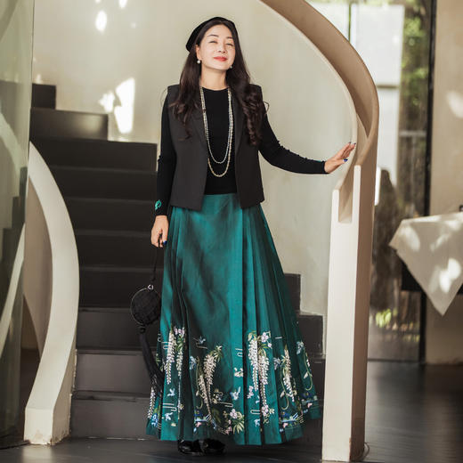 【林栖设计小店】蝶戏紫藤|马面裙恭王府联名2026早春新款半身裙女1941122 商品图3