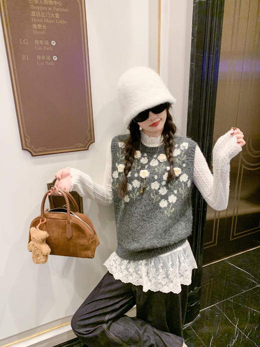 【149元任选2件】现货！ 韩系刺绣针织马甲 商品图6