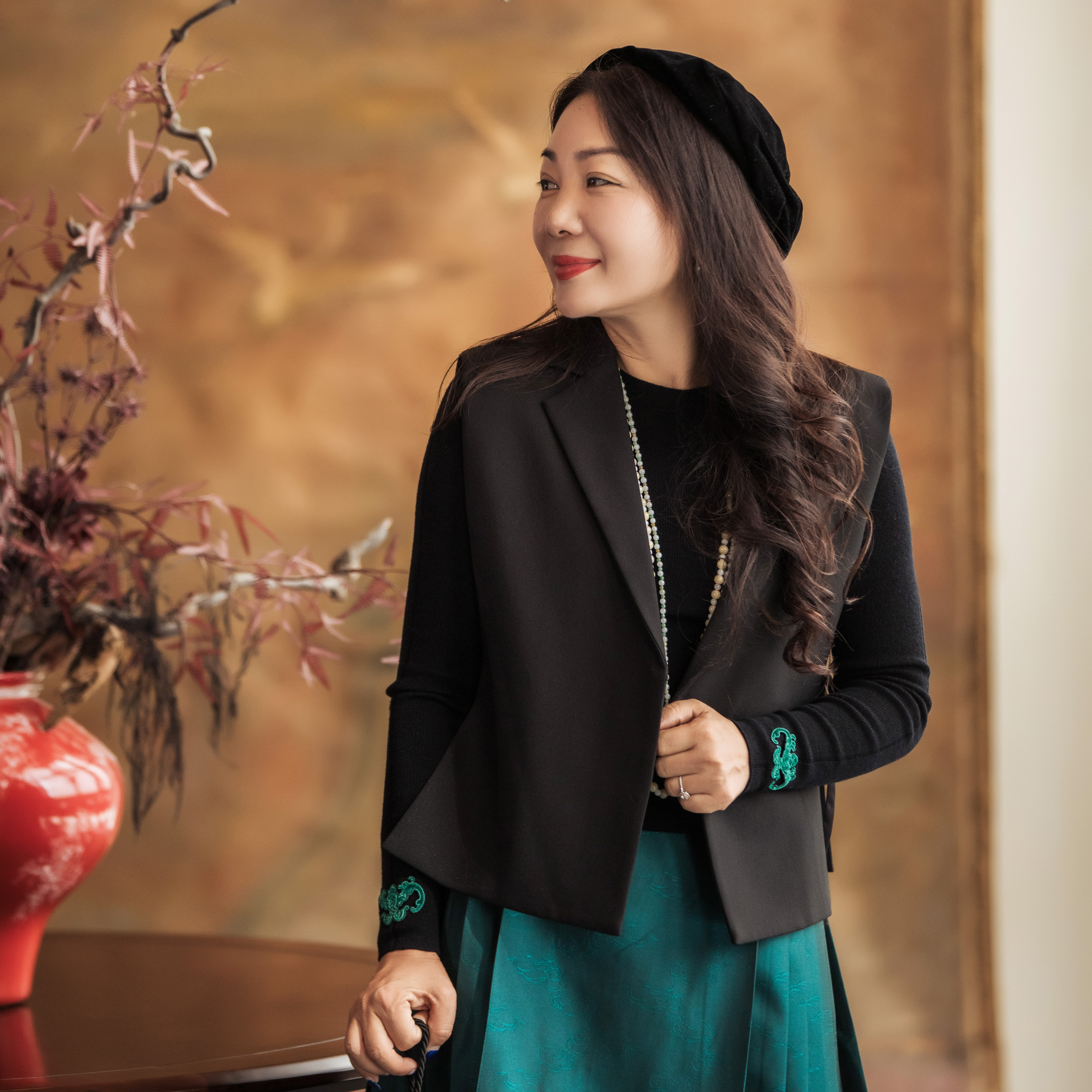 【林栖设计小店】福袖流光|无缝毛衣恭王府联名2026早春新款上衣女1961008