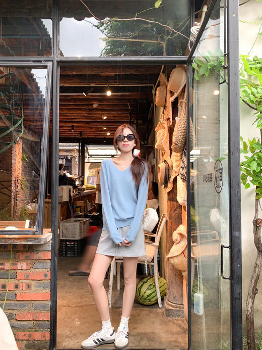 【149元任选2件】现货！ 韩系V领长袖针织衫 商品图10