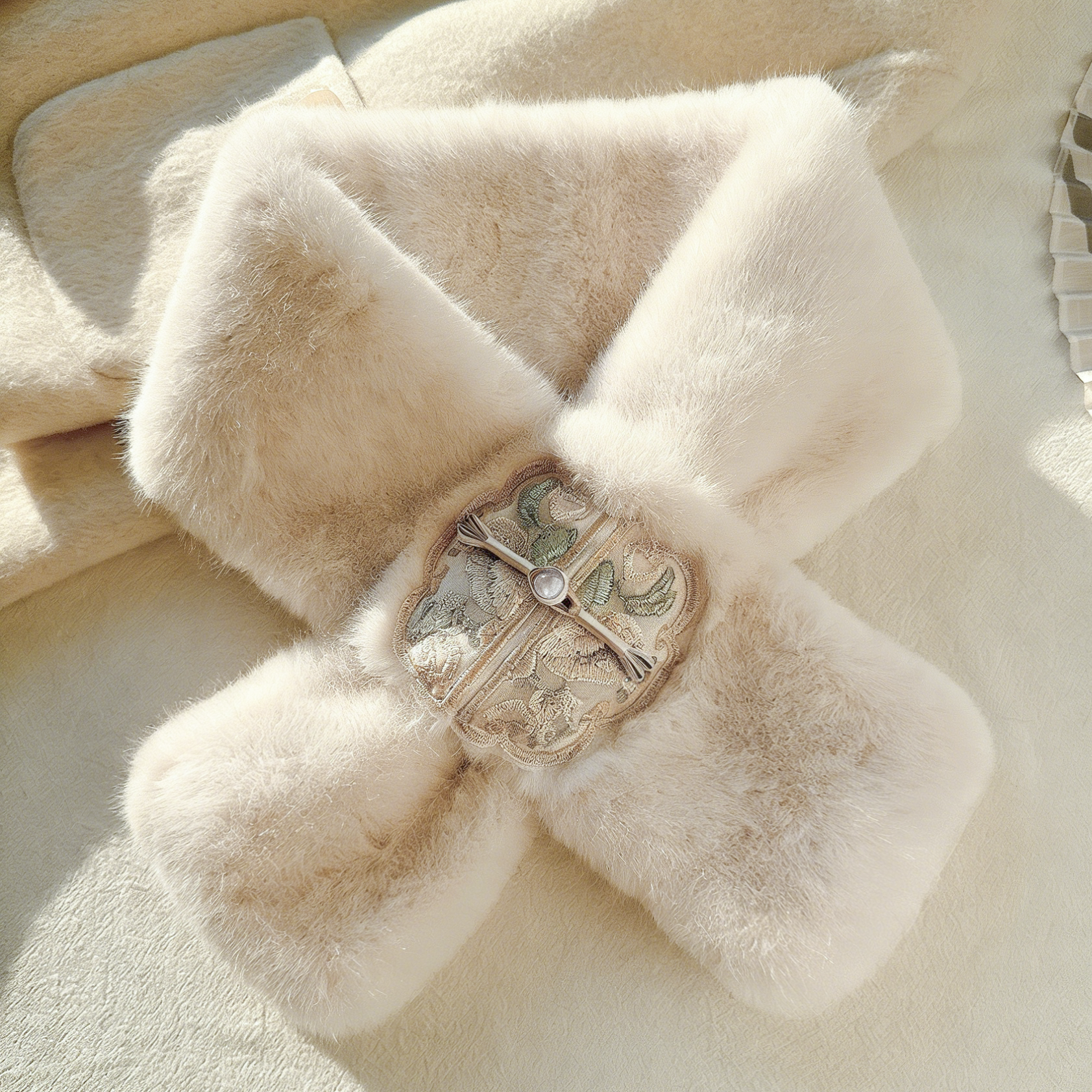 【林栖好物】（预售七天发货）毛领围脖原创复古百搭保暖围巾领巾装饰女小众设计