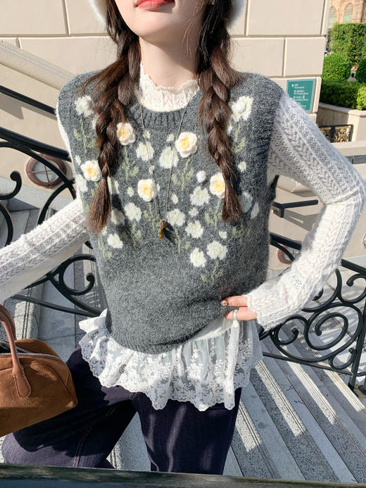 【149元任选2件】现货！ 韩系刺绣针织马甲 商品图10