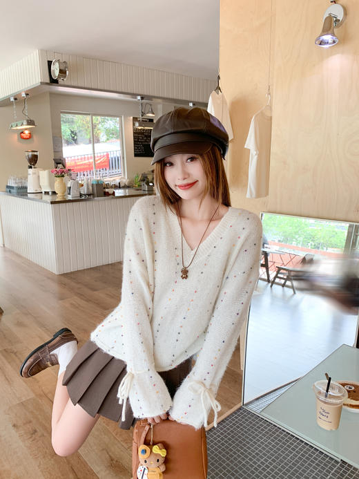 【169元任选2件】现货！ 韩系v领套头毛衣 商品图7