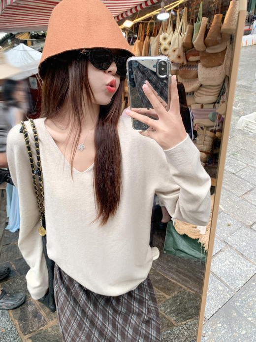 【149元任选2件】现货！ 韩系V领长袖针织衫 商品图11