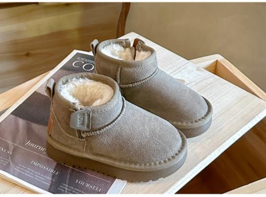 💗【品牌直发】二层牛皮！AFJI儿童真皮旗舰版加绒加厚保暖雪地靴6080🎊 ✅内里加厚绒口上脚软呼呼 固巨好穿！ 商品图2