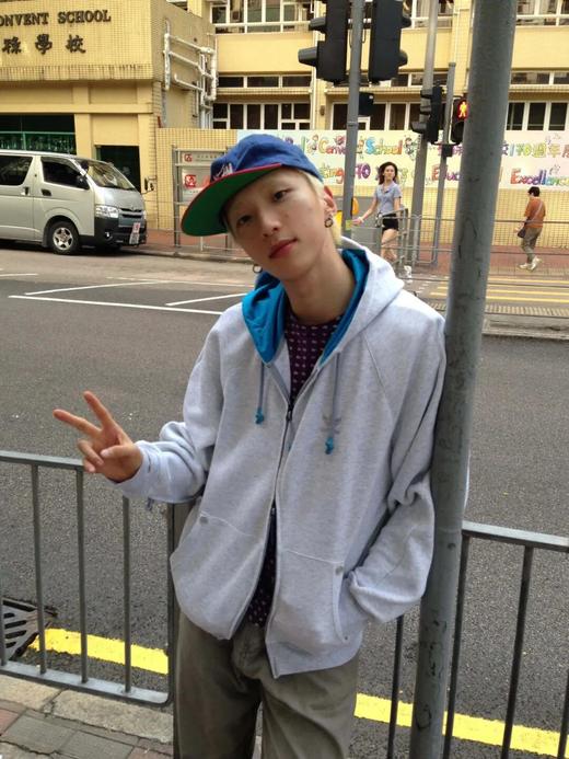 AD情侣款拼色设计开衫条纹全拉链连帽外套卫衣 商品图1