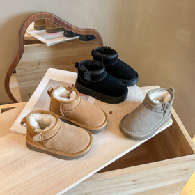 💗【品牌直发】二层牛皮！AFJI儿童真皮旗舰版加绒加厚保暖雪地靴6080🎊 ✅内里加厚绒口上脚软呼呼 固巨好穿！