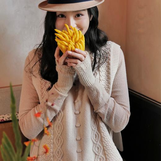暖云肩 100%绵羊毛花样立体钩针文饰小巧安护小背心 山林曦照 商品图1