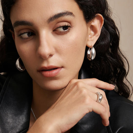 【网球职业运动员李娜&张予曦同款】Mordern Art 现代艺术时期 | 小水滴金/银圈耳环 商品图5