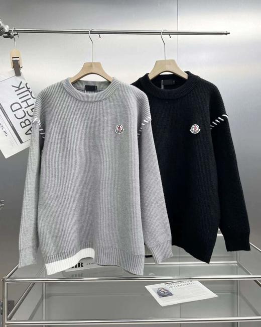 D121122新款提花宽松阔版秋冬针织衫长袖套头毛衣男女同款 商品图0