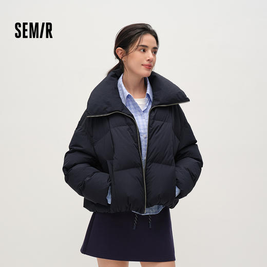 商场同款|森马羽绒服女春90绒子oversize假两件2026新款慵懒外套 商品图1