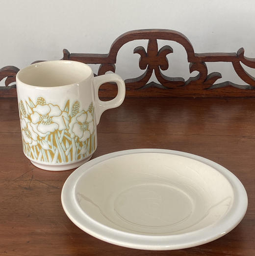 英国1970s Hornsea  Fleur鸢尾花瘦高咖啡杯碟2pcs 商品图3