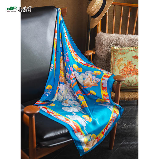 喜得宝文创非遗手绘  绘彩·精卷方巾 商品图2