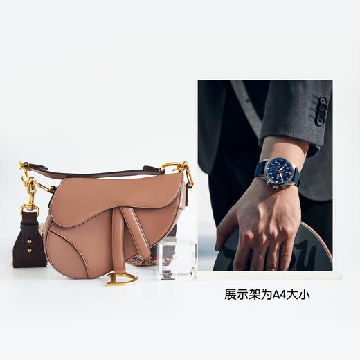 【95新】Dior迪奥Saddle小号豆沙色全皮重工宽肩带马鞍包手提单肩包女士 071225NJS08 商品图8