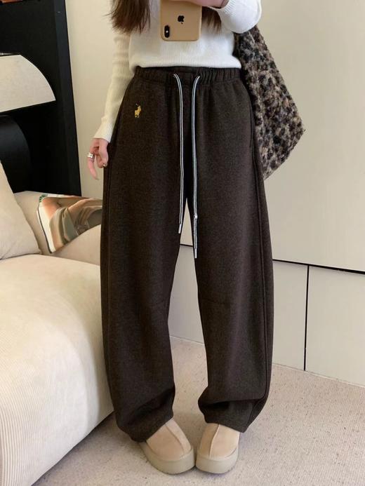 D121119秋冬羊绒加绒弯刀裤女士毛呢休闲长裤 商品图8