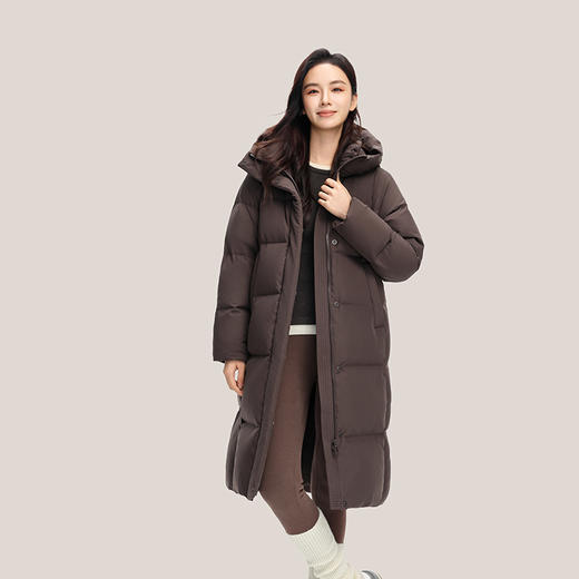 【女款】个调 2025冬季新款羽绒服女宽松连帽长款过膝外套19033 尺码155-170 颜色米灰色、咖啡色、黑色 商品图3