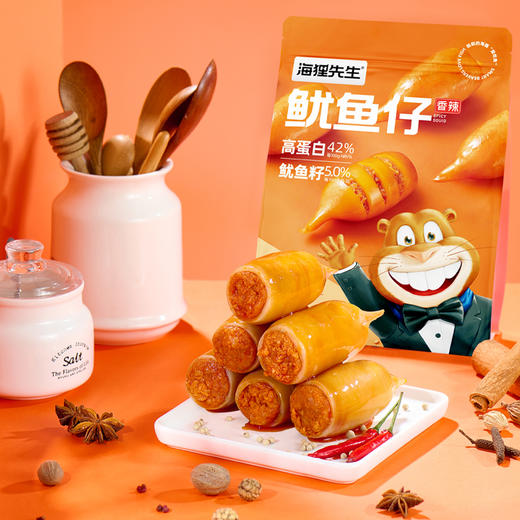 海狸先生鱿鱼仔200g*2袋原味香辣味满籽鱼仔特产零食 商品图1