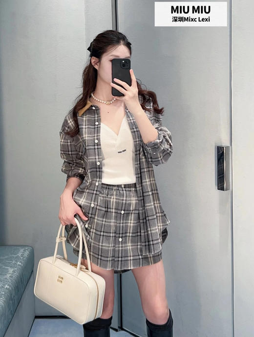 缪缪 新款格纹衬衫(KX*MM) 商品图0