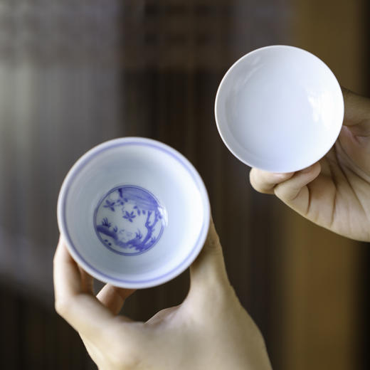 【忘言】 紫金釉青花圆满盖碗 曰何文人器 商品图5