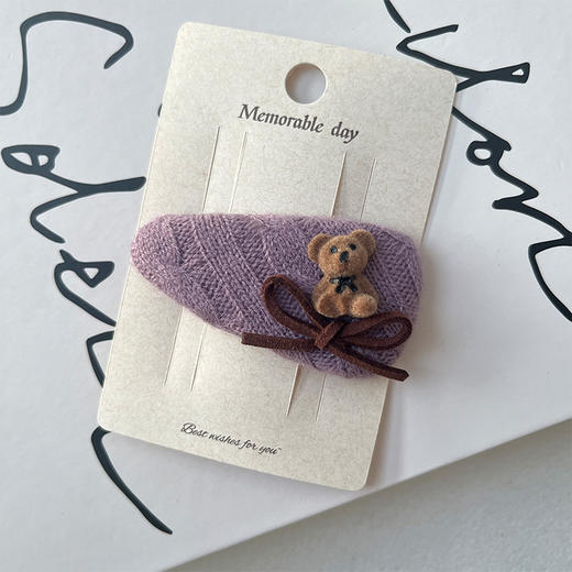 高级感童趣露露紫小熊发夹JTLLZ发夹-纪念日百货门店同款167747501 商品图4