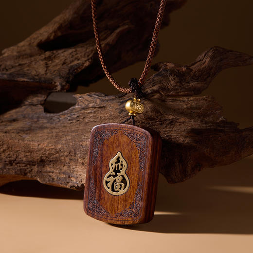 Manreya玛芮雅“金福迎财”檀木挂牌|檀木，编织绳 商品图4