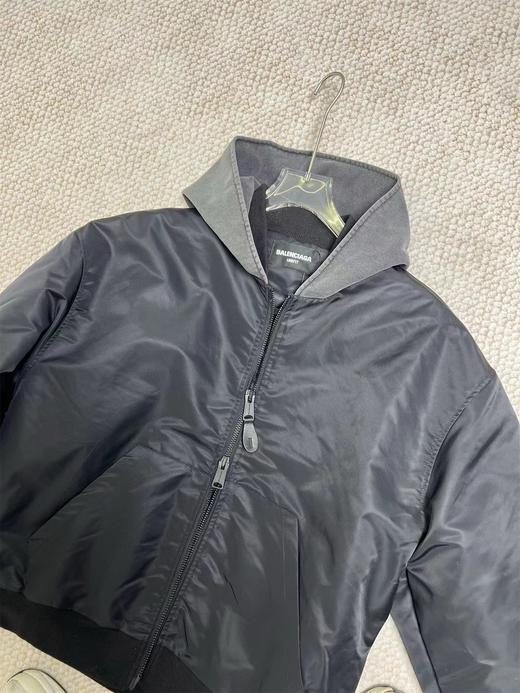 D121142新款双环拉链棉衣外套黑色飞行服夹克保暖外套 商品图3