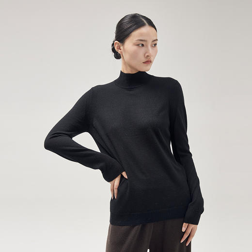 疗愈羊绒| 半高领精纺女套衫SJF96W220N 商品图6