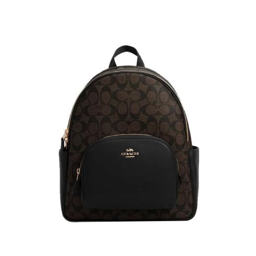 【品牌授权】【特惠】COACH/蔻驰 Court老花拼色大号中号双肩包旅行包 商品图1