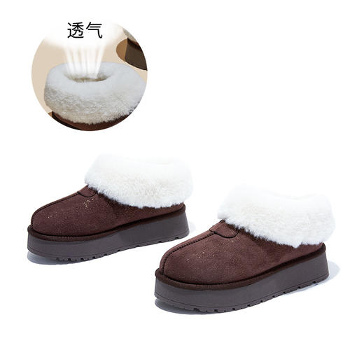 新款厚底亮闪雪地靴女2025冬季加绒保暖棉鞋一脚蹬女靴百搭靴子女 商品图8