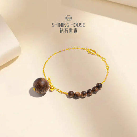 【沉香黄金】钻石世家 祈愿系列·古韵鎏金手链 足金沉香手链 古韵沉香与华贵黄金碰撞组合 汇聚非遗之美【黄金产品不支持无理由退换货】预计3-5天发货 商品图3