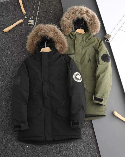 D121149纯色毛领连帽中长款滑雪服极地羽绒服 商品图0