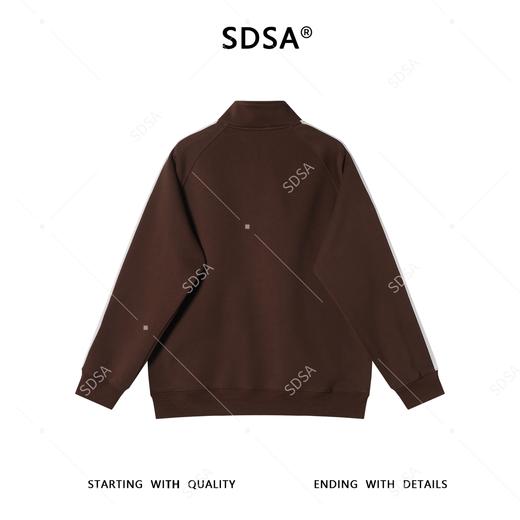 WT312SDSA男士秋冬新款痞帅男装潮牌植绒撞色织带拉链立领卫衣百搭时尚 商品图5