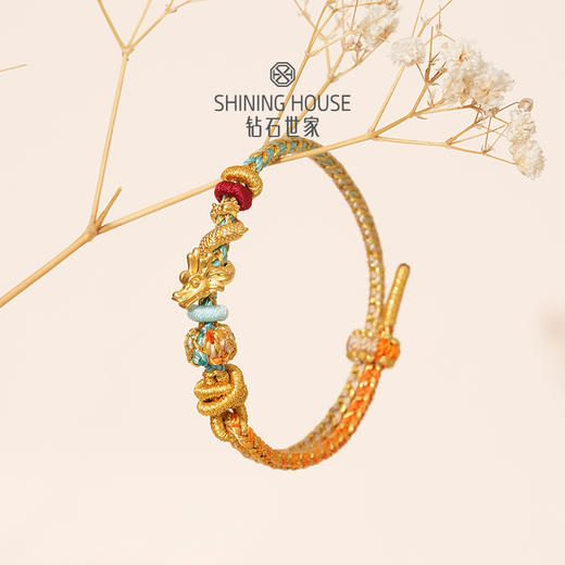 【定价黄金】【限时8折】【现货】钻石世家 心喜祥瑞系列 足金黄金手串 平安结/圆满结/金刚结 龙元素 见龙则喜足金手绳 商品图6