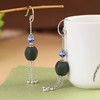 【涟漪清奏】S925银景泰蓝莲花青玉珠长流苏耳坠【SCH-TRS31852】 商品缩略图2