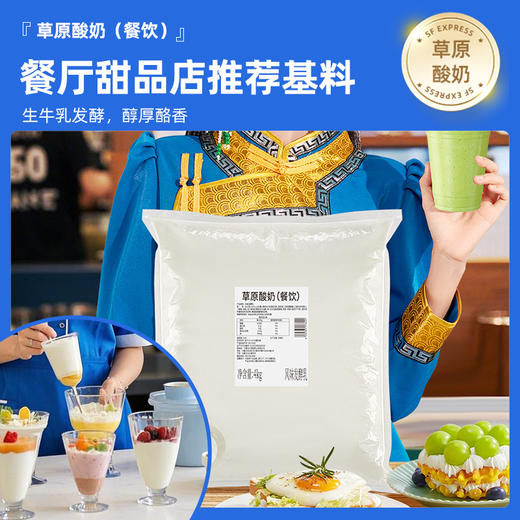 兰格格 草原酸奶蒙马苏里大口径4kg*1 餐饮专用 商品图1