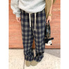 <曾小咸推荐>韩系复古格子阔腿休闲裤 商品缩略图0