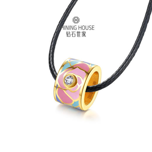 【玫瑰】【花样琅漫】钻石世家 花样琅漫·玫瑰系列 足金镶钻挂坠 足金镶钻戒指 足金耳饰  以德国黄金工艺与手工拍平珐琅结合【不含链子】【黄金产品不支持无理由退换货】预计3天发货 商品图2