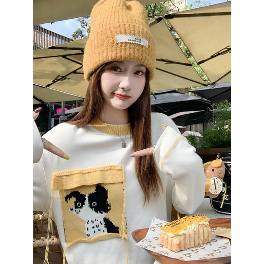 <曾小咸推荐>现货秒杀 ！微信超特价！韩系小狗拼接打底衫 日常169.99 立减90 秒杀79.99！！ 商品图4