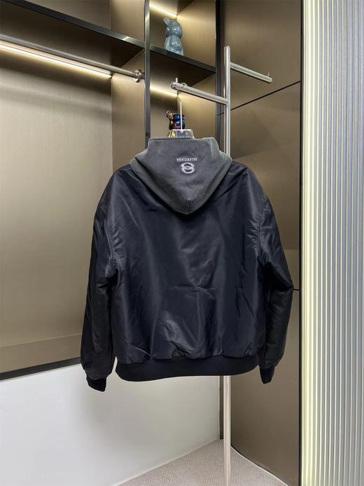 D121142新款双环拉链棉衣外套黑色飞行服夹克保暖外套 商品图4