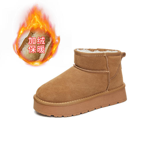 新款雪地靴女2025冬季厚底棉靴百搭马丁靴女加绒保暖女靴百搭鞋子 商品图3