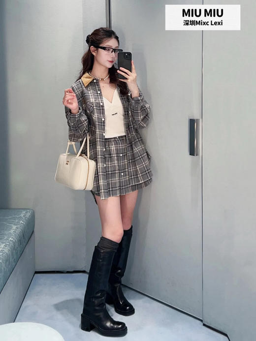 缪缪 新款格纹衬衫(KX*MM) 商品图3