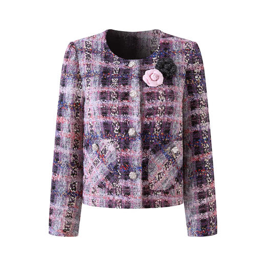 「高货wl」全新升级【铂金会员441/天猫589/差价148】(01120)洛诗琳气质小香风羽绒服2025冬季新款金丝粗花呢保暖外套 商品图2