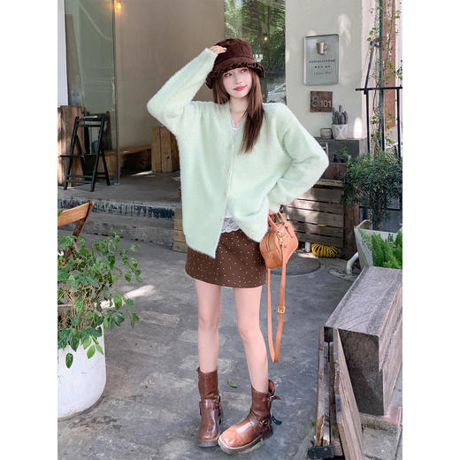 <曾小咸推荐>现货秒杀 ！微信超特价！韩系v领水貂毛毛衣外套 日常209.99 立减100 秒杀109.99！！ 商品图1