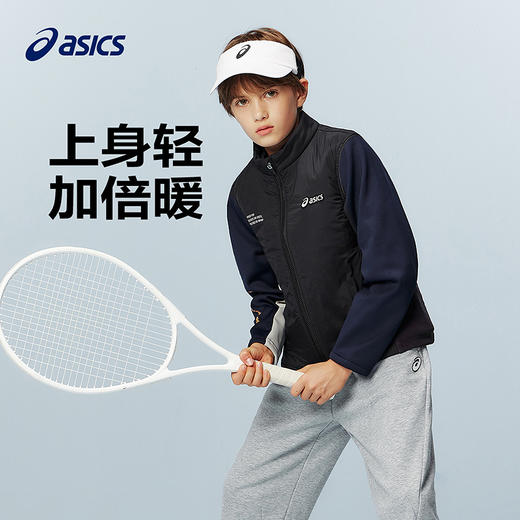 ASICS/亚瑟士童装25年冬季儿童运动保暖棉马甲防泼水轻量时尚百搭 商品图1