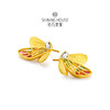 【灵瑞降喜系列】钻石世家  古法黄金灵蝶珐琅古法金钻石耳饰 足金黄金耳饰【黄金产品不支持无理由退换货】预计3-5天发货 商品缩略图2