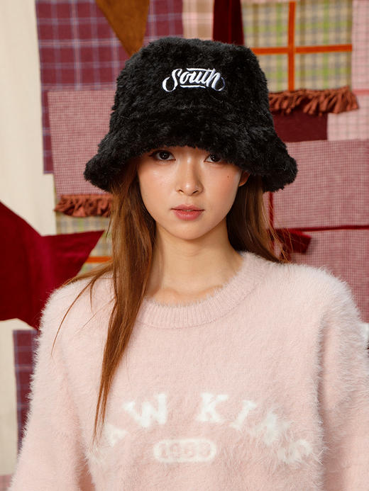 简约毛绒刺绣软糯渔夫帽-纪念日百货门店同款165201134 商品图2