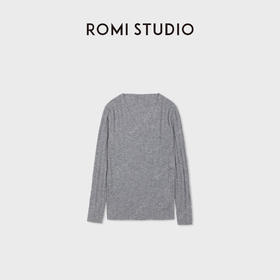 ROMI STUDIO“优雅舒适”100%羊毛坑条立体V领套头毛衫 RWDSS61819