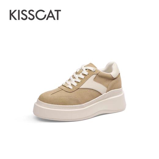 「[沈梦辰/赵昭仪同款]接吻猫[8cm内增高太妃糖]厚底德训鞋小白鞋」 商品图4