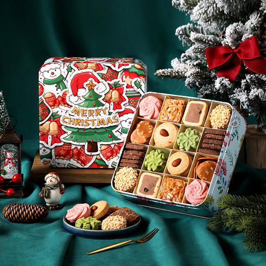 【什锦曲奇伴手礼 圣诞限定】悠享时圣诞送礼盒伴手礼休闲零食礼包下午茶女生日礼物新年大礼包580g 商品图2